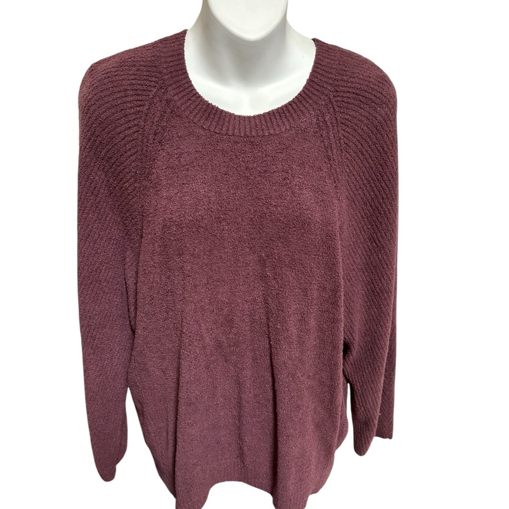 Barefoot Dreams Dark Pink Crew Neck Sweater